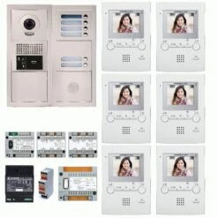 GTBV6E Pack Vidéo 6 BP Avec 6 Moniteurs Programmés AIPHONE