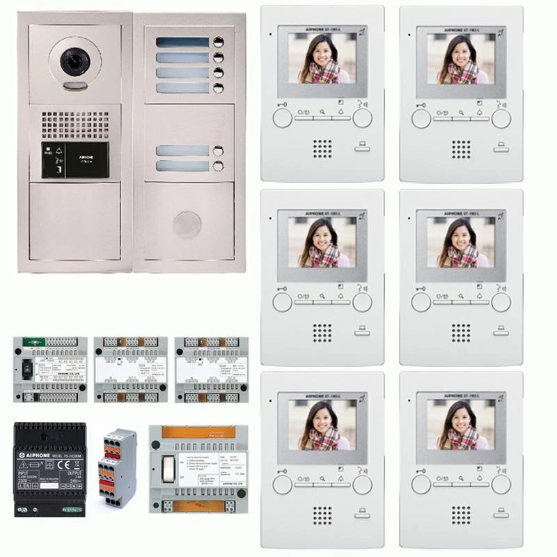 GTBV6E Pack Vidéo 6 BP Avec 6 Moniteurs Programmés AIPHONE 1 GTBV6E Pack Vidéo 6 BP Avec 6 Moniteurs Programmés AIPHONE